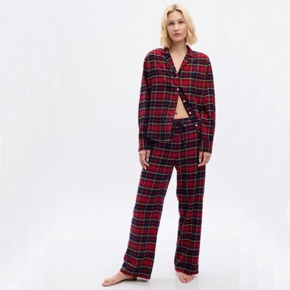 Gap Body Flannel PJ Set Large Petite 100% Cotton  NWT - Picture 2 of 11